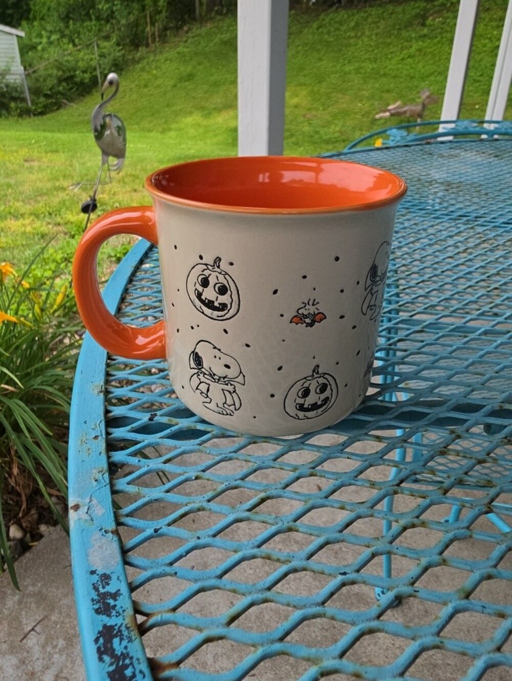 Large Peanuts Halloween Mug Snoopy Woodstock Ceramic by Gibson